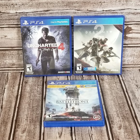 Other - Lot of 3 PS4 Games Star Wars Battlefront, Destiny 2, Uncharted 4: NOT Tested
